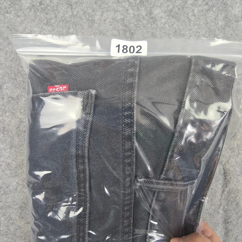 Levi's 505 Jeans Mens 40x29 Black Regular Fit Straight Leg Faded Wash